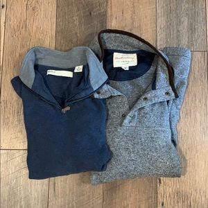 Men’sXL quarter zip sweater perry Ellis grey blue